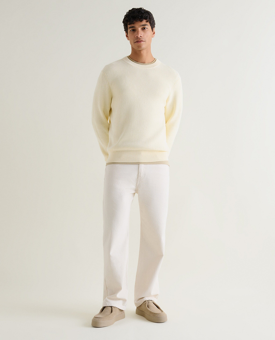 Men's Waffle Fisherman Crew Neck Jumper