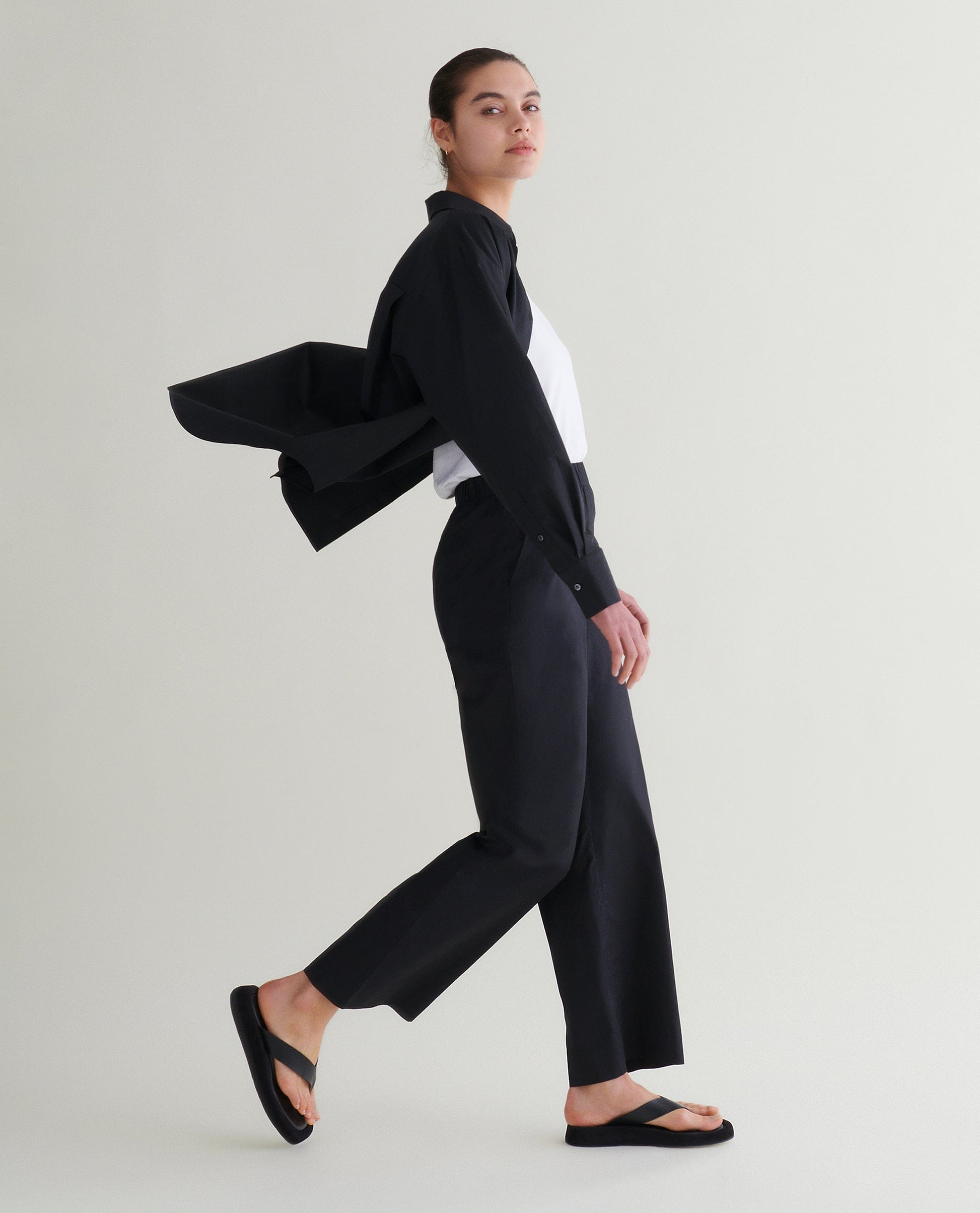 Women's Organic Cotton Poplin Shirt - Black