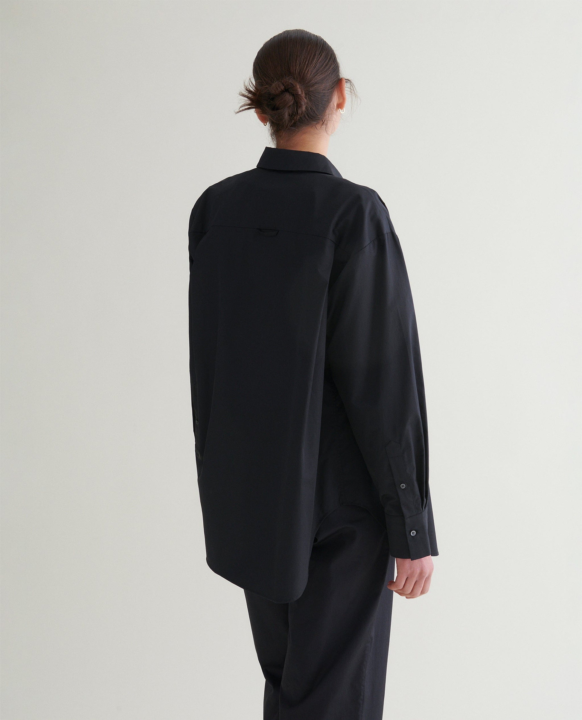 Women's Organic Cotton Poplin Shirt - Black