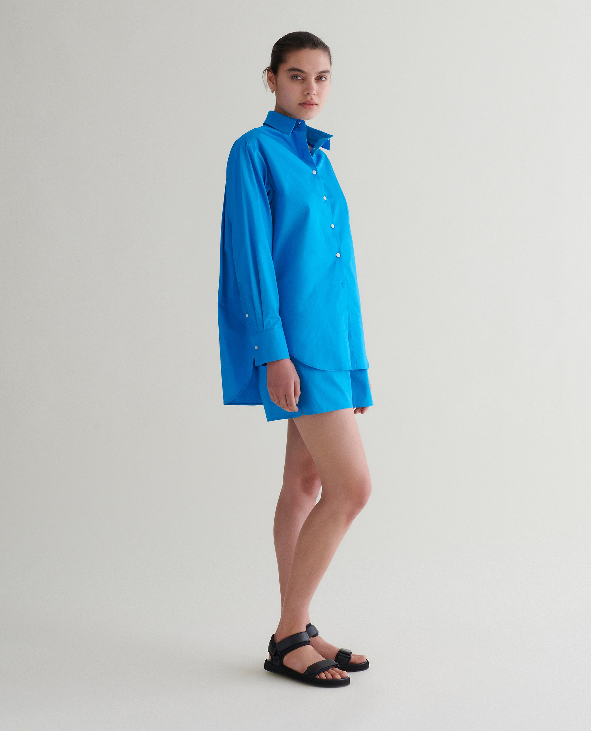 Women's Organic Cotton Poplin Shirt - Rising Blue