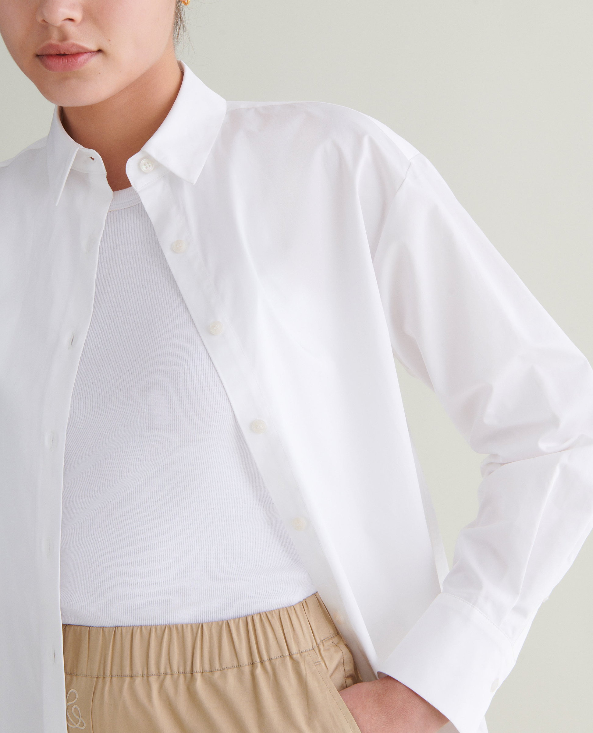 Women's Organic Cotton Poplin Shirt - White