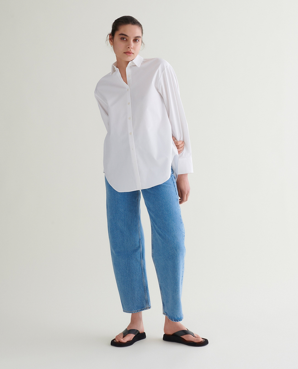 Women's Organic Cotton Poplin Shirt - White
