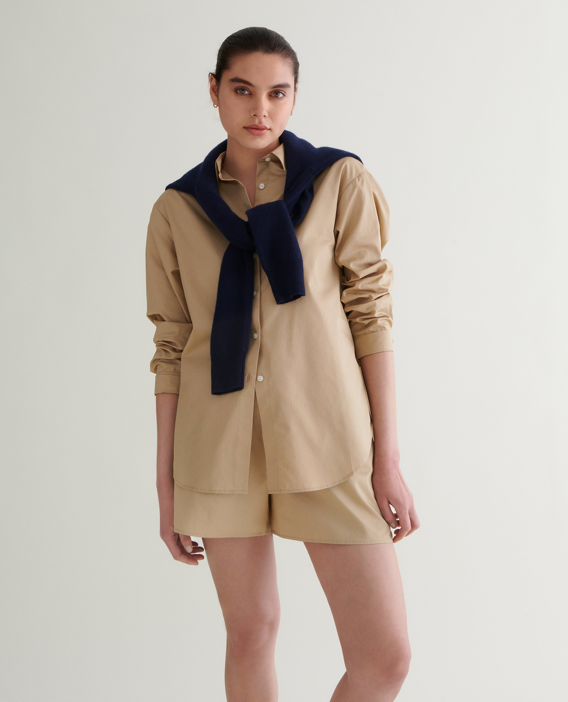 Women's Organic Cotton Poplin Shirt - Sandstone