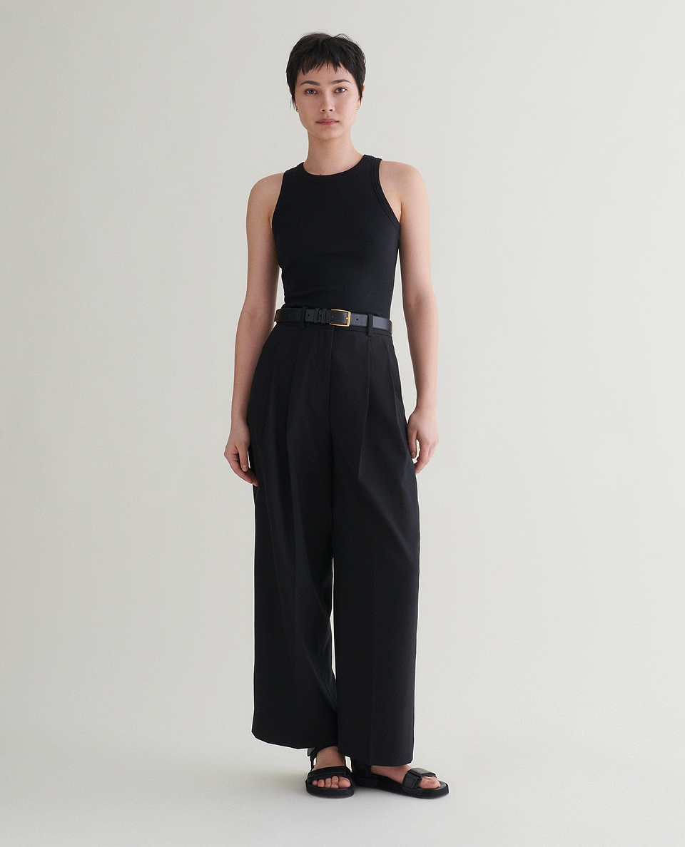 Women's Cotton Racer Vest - Black