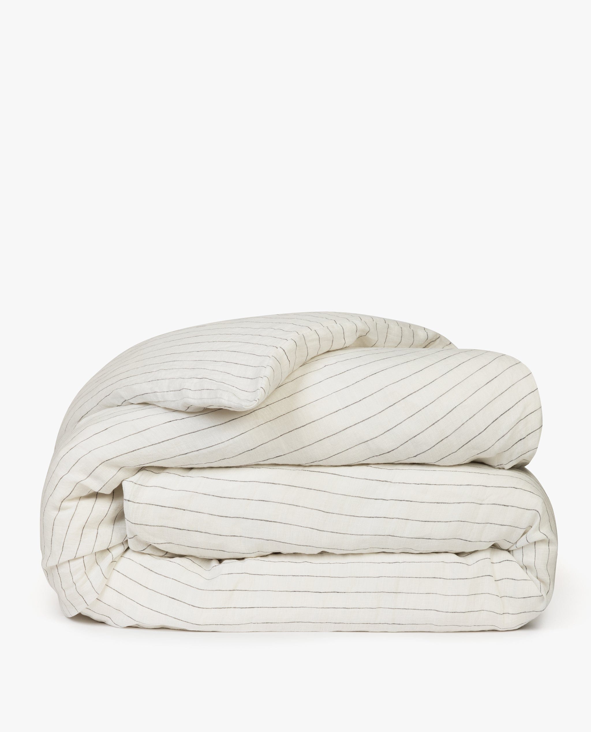 Image 1 of 1 showing Relaxed & Refined European Flax™ Linen Duvet Cover, colour: stripe.