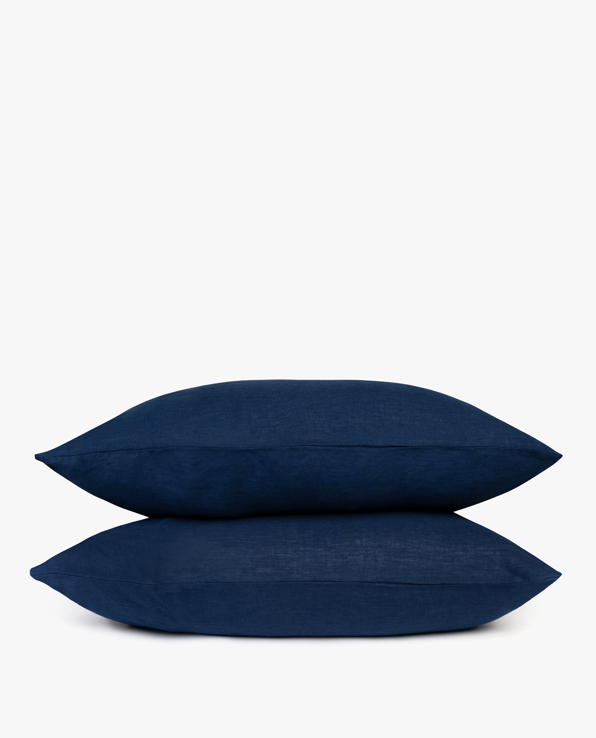 Image 1 of 2 showing Rise & Fall's Relaxed & Refined European Flax™ Linen Pillowcase Set, colour: indigo.