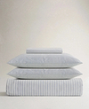 Crisp & Cool Organic Cotton Duvet Set - Blue Stripe Ticking