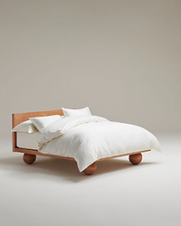 Image 1 of 4 showing Rise & Fall's percale cotton duvet cover, colour: buttermilk.