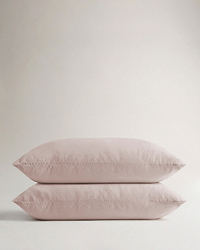 Image 1 of 4 showing Rise & Fall's House of Grey European Flax™ Linen Pillowcase Set, colour: Bruised Peach.