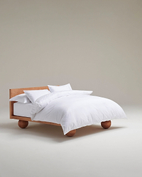Image 1 of 4 showing Rise & Fall's percale cotton duvet cover, colour: white.