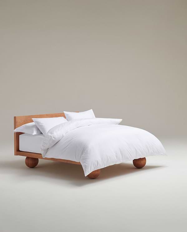 Image 1 of 4 showing Rise & Fall's sateen cotton duvet cover, colour: white.