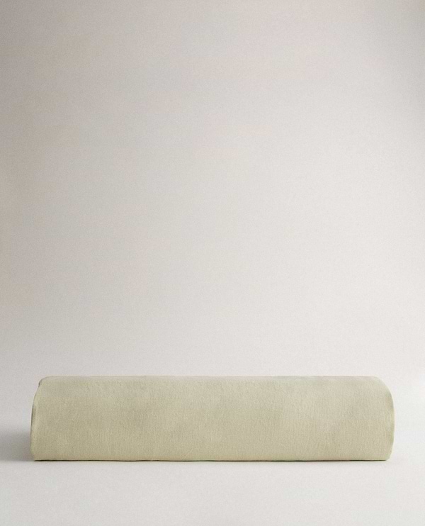 Image 1 of 5 showing House of Grey European Flax™ Linen Duvet Cover, colour: celery.