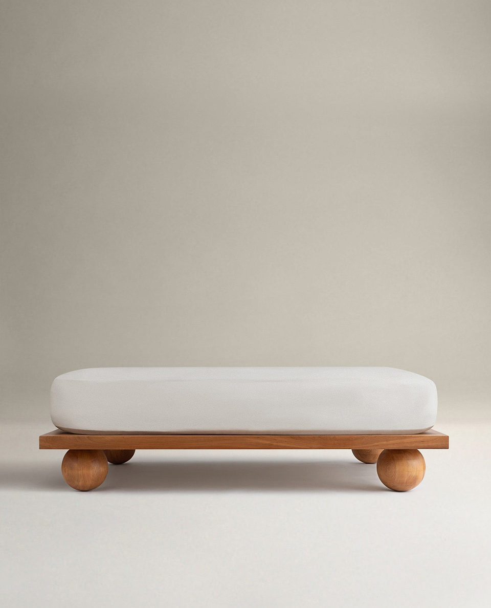 Image 1 of 5 showing Rise & Fall's buttermilk Soft & Smooth sateen cotton deep fitted sheet.