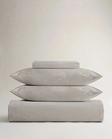 Crisp & Cool Organic Cotton Duvet Set - Pebble