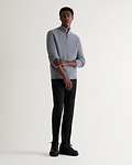 Image 1 of 6 showing man wearing Rise & Fall's Cashmere Merino Fishermans Rib 1/4 Zip Jumper in grey.