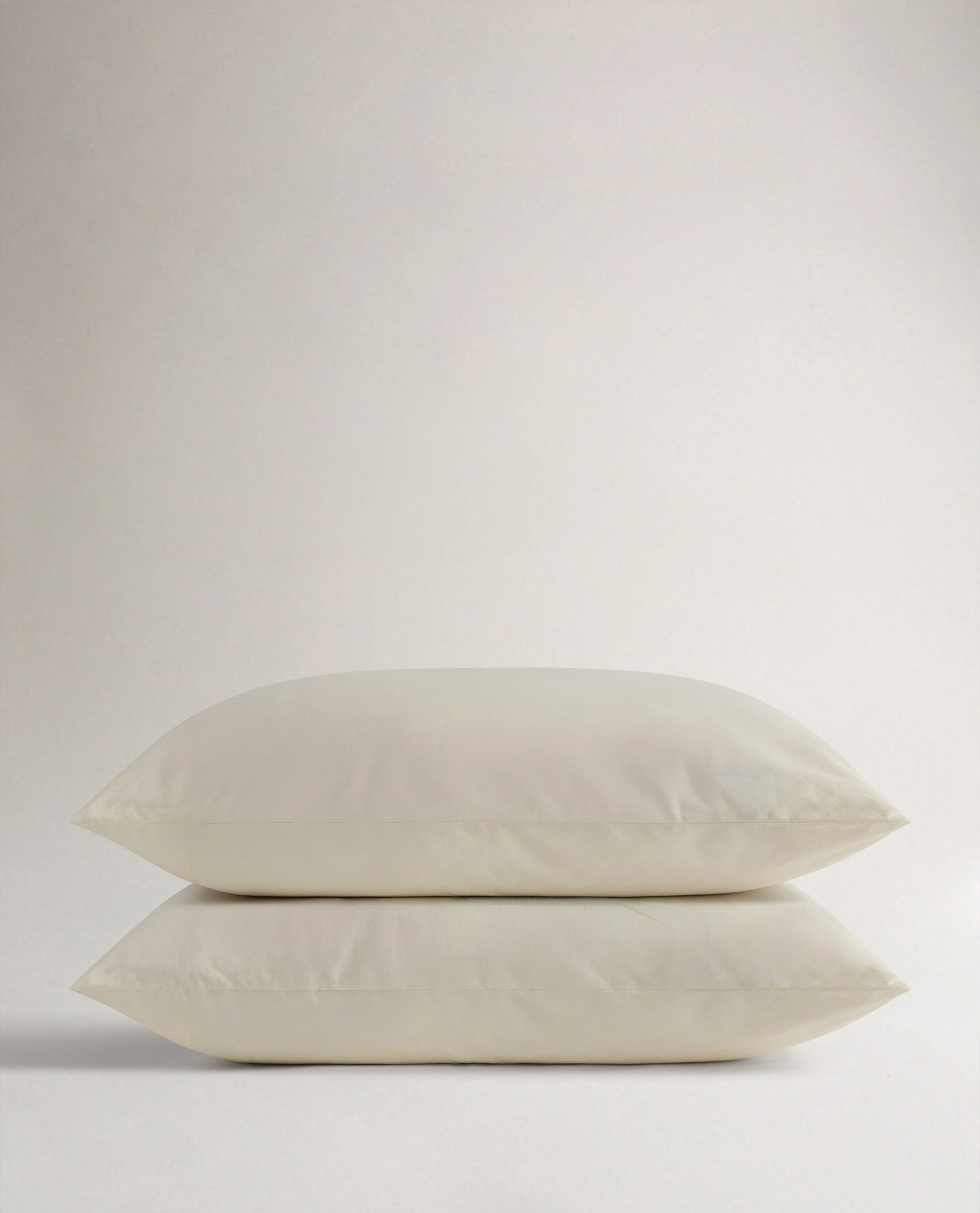 Image 1 of 6 showing Rise & Fall's Crisp & Cool Organic Cotton Standard Pillowcase Set, colour: buttermilk.