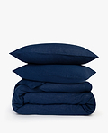 image 1 of 6 showing Rise & Fall's Relaxed & Refined linen duvet set, fabric: European flax, colour: indigo