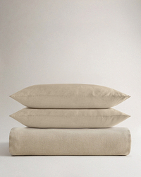 image 1 of 6 showing Rise & Fall's Relaxed & Refined linen duvet set, fabric: European flax, colour: natural