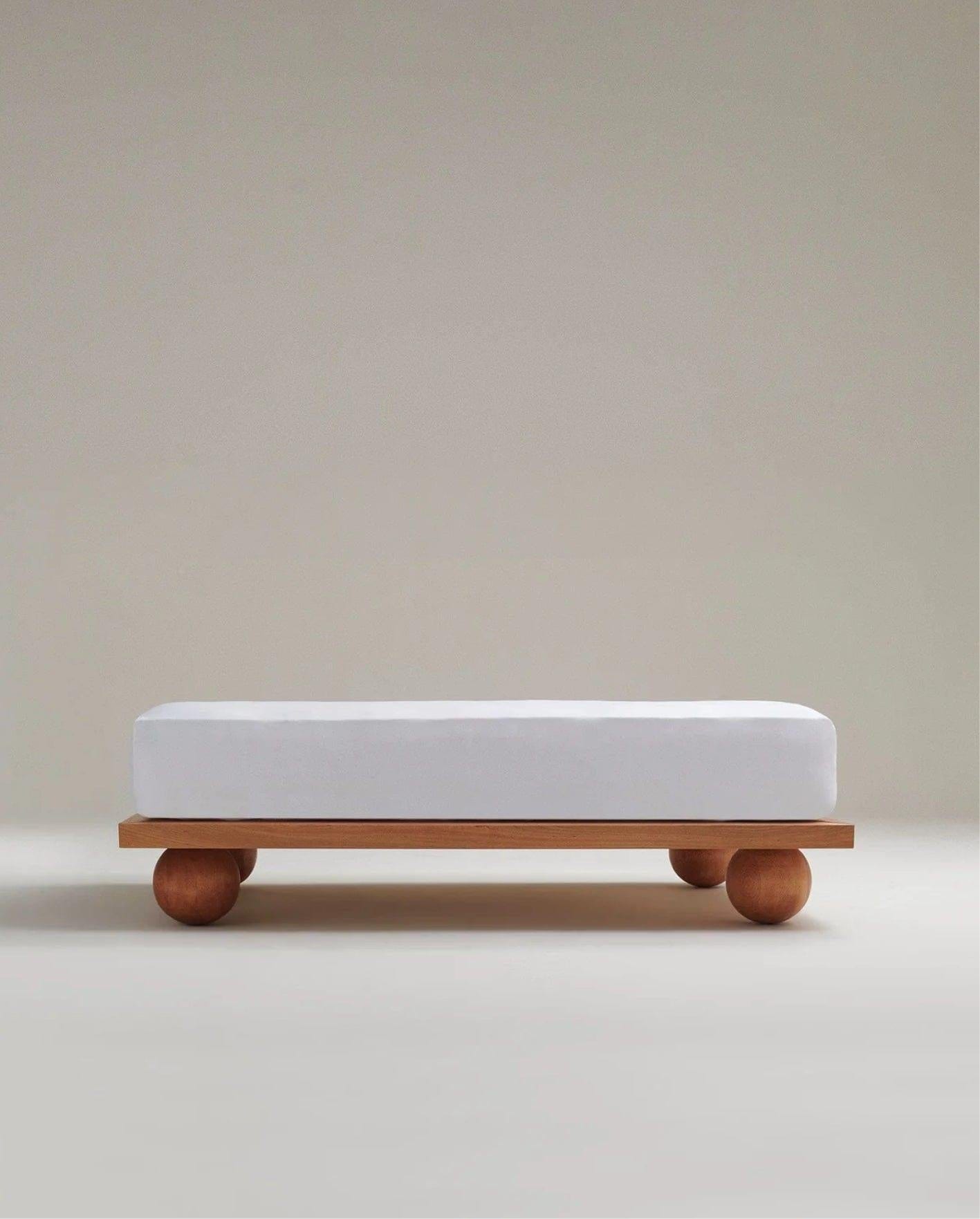 Image 1 of 6 showing Rise & Fall's white Soft & Smooth sateen cotton deep fitted sheet.