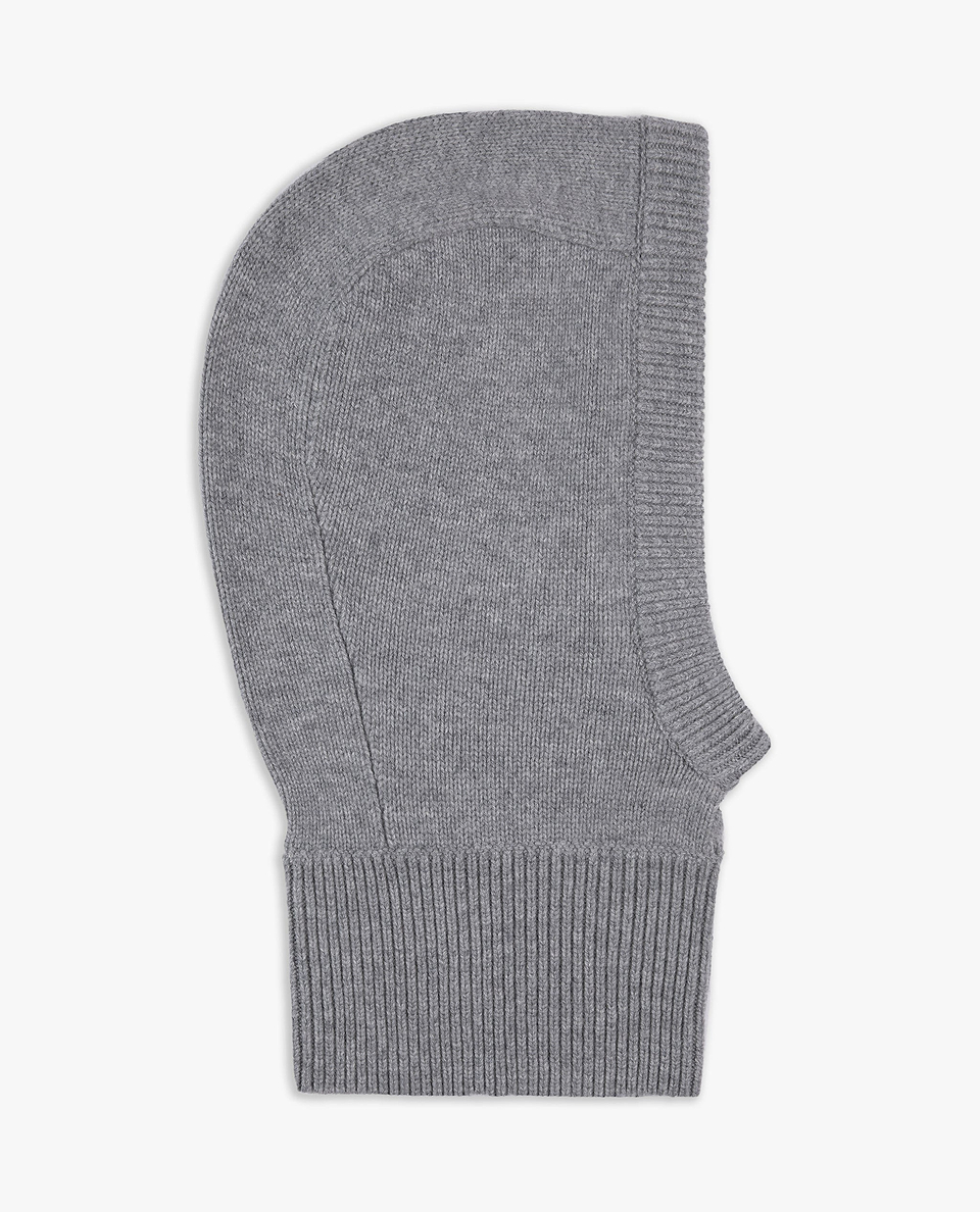 Image 2 of 2 showing Rise & Fall's men's grey Cashmere Merino Knitted Hood.