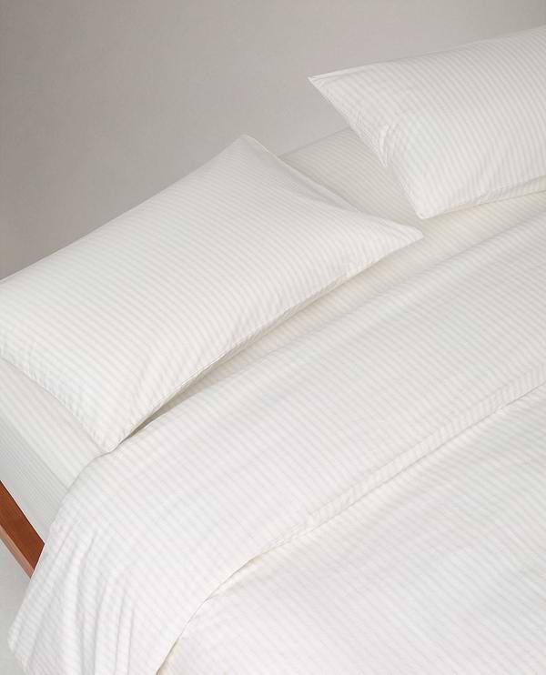 Crisp & Cool Organic Cotton Duvet Set - Buttermilk Ticking Stripe
