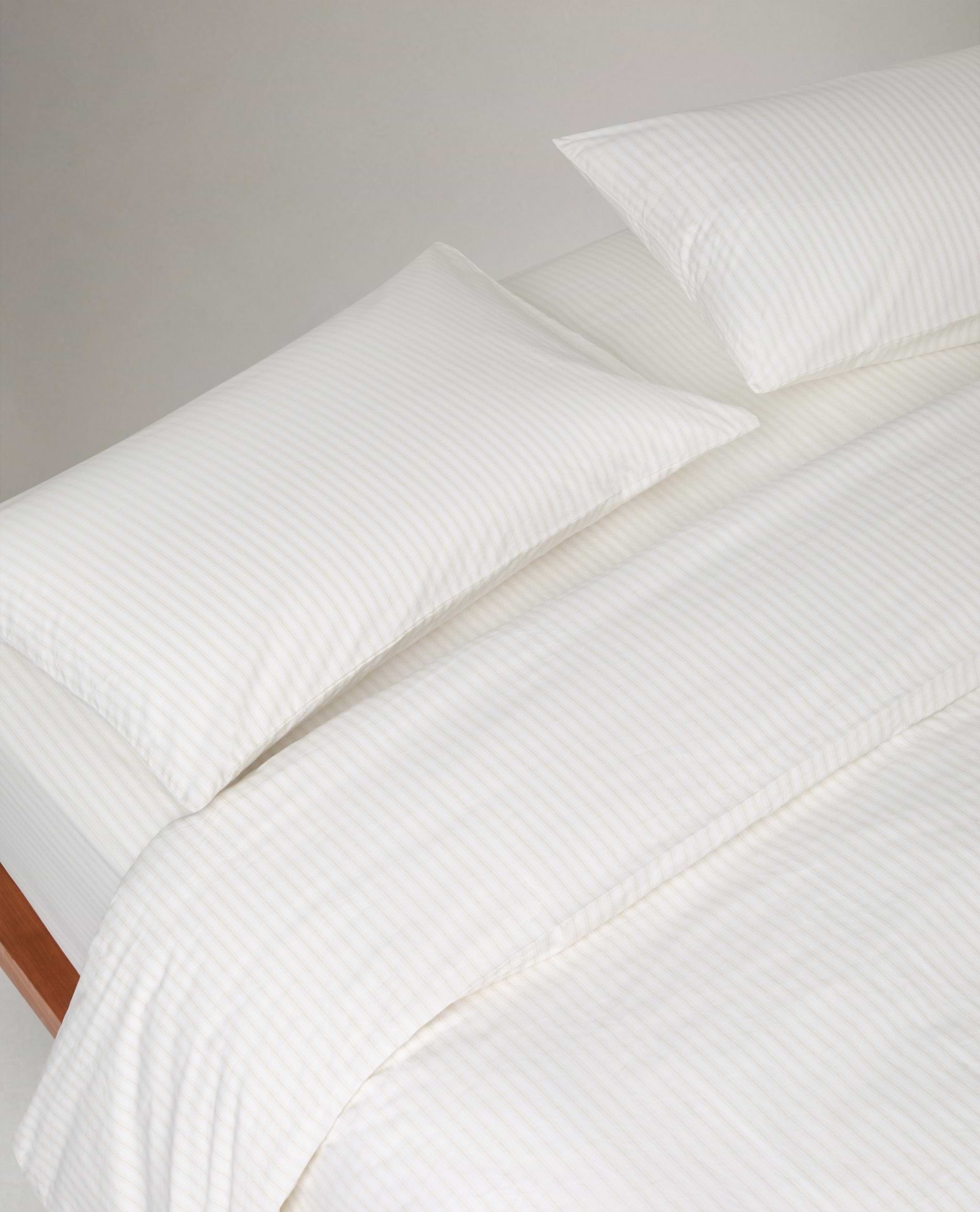 Crisp & Cool Organic Cotton Duvet Set - Buttermilk Ticking Stripe