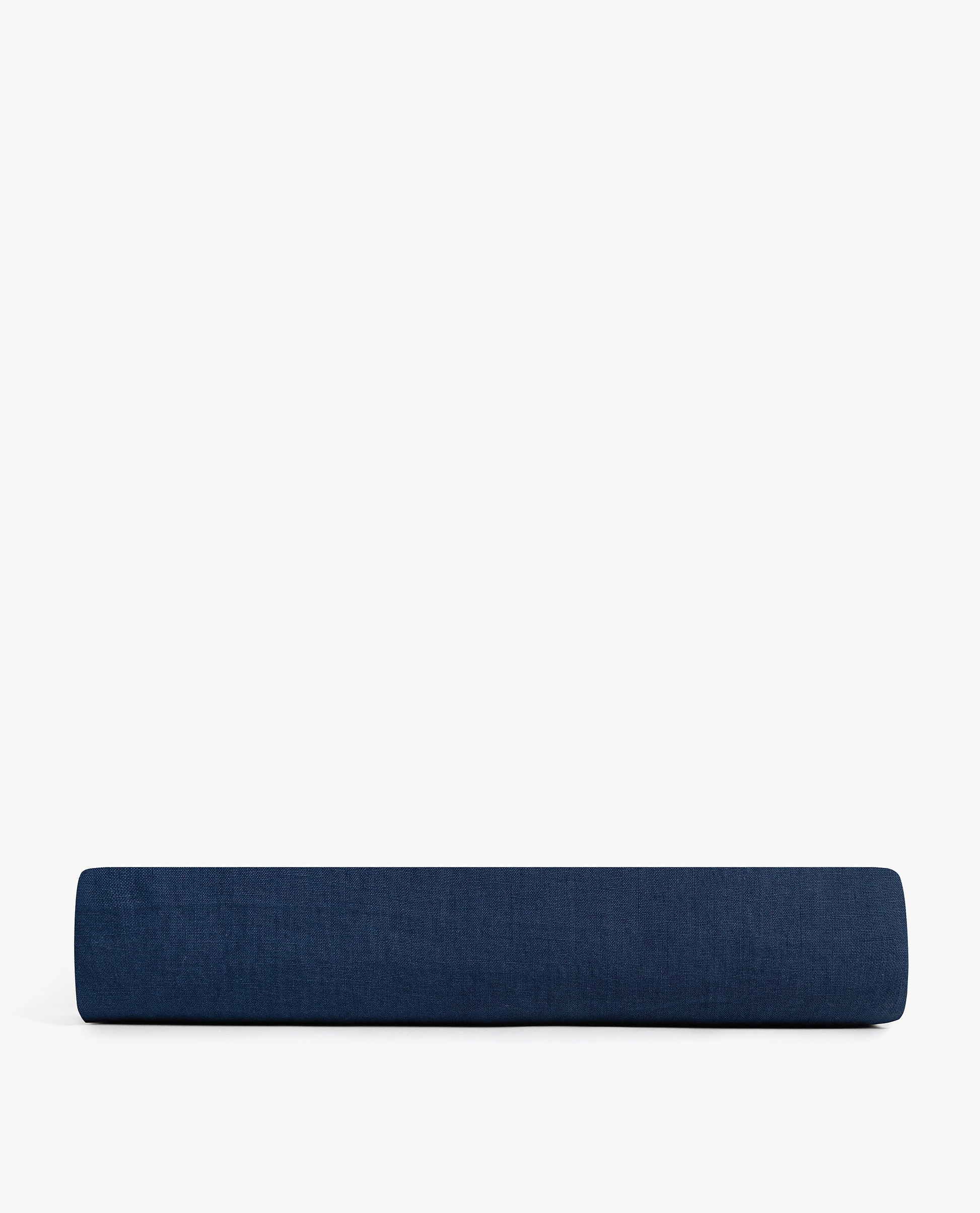 Image 2 of 3 showing Rise & Fall's Relaxed & Refined linen flat bed sheet in indigo.