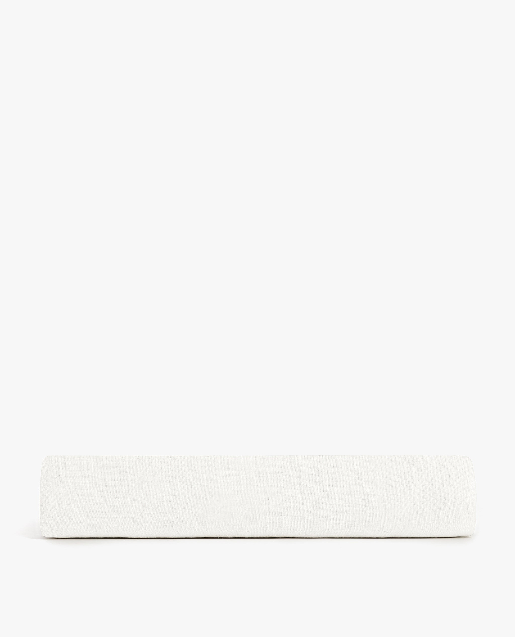 Image 2 of 3 showing Rise & Fall's Relaxed & Refined linen flat bed sheet in white.