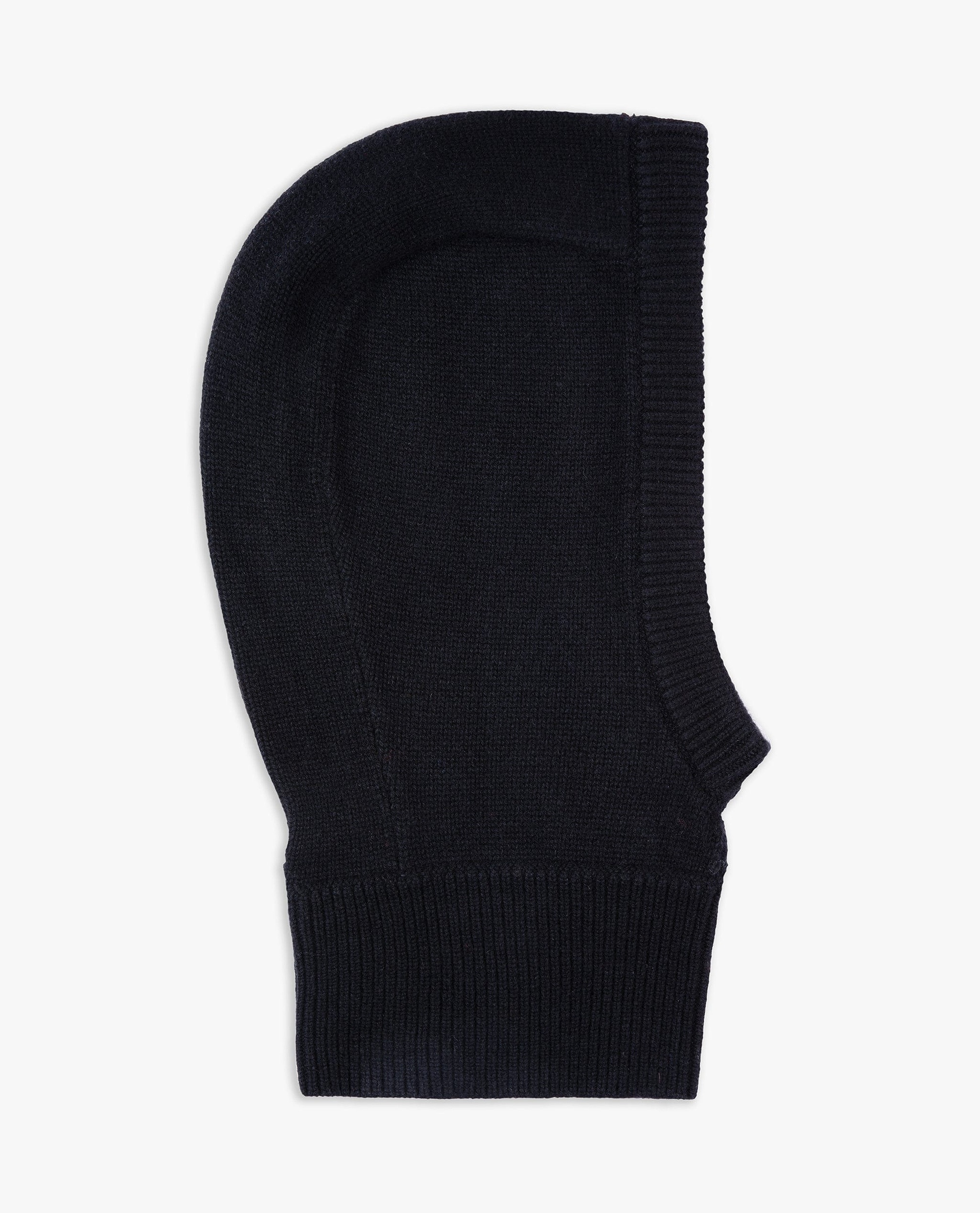 Image 2 of 4 showing Rise & Fall's men's black Cashmere Merino Knitted Hood.