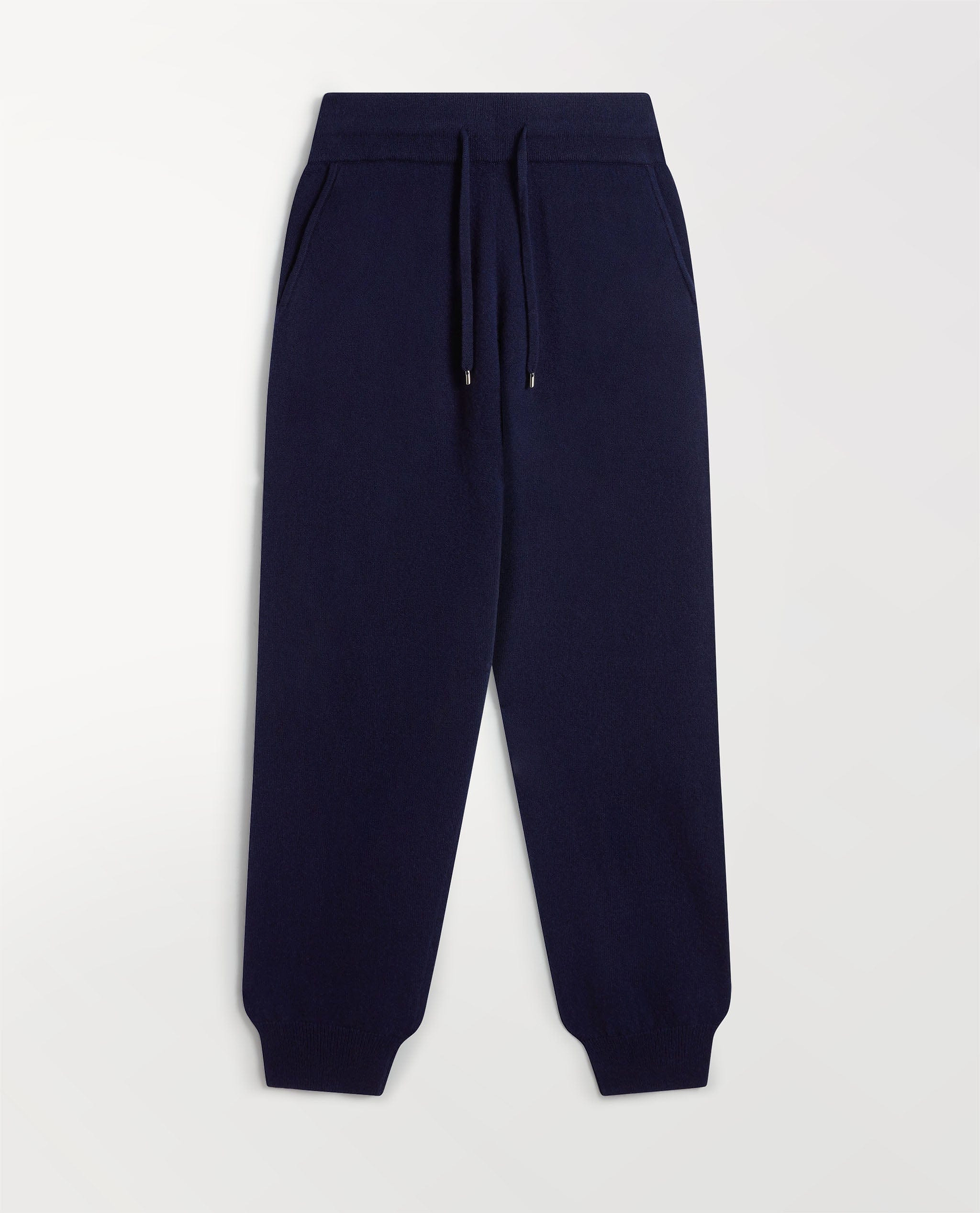 Image 2 of 5 showing Rise & Fall's fine cashmere jogger, navy.