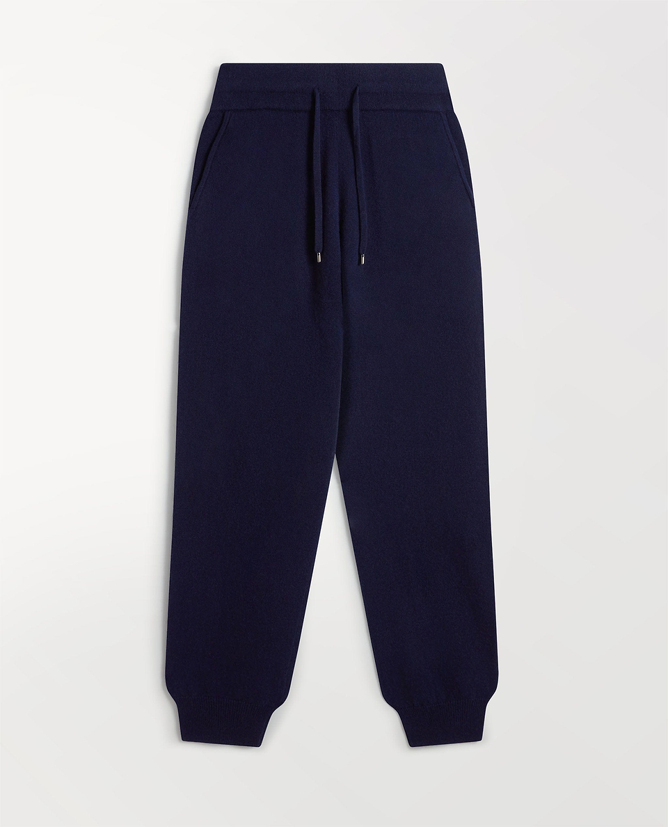 Image 2 of 5 showing Rise & Fall's fine cashmere jogger, navy.