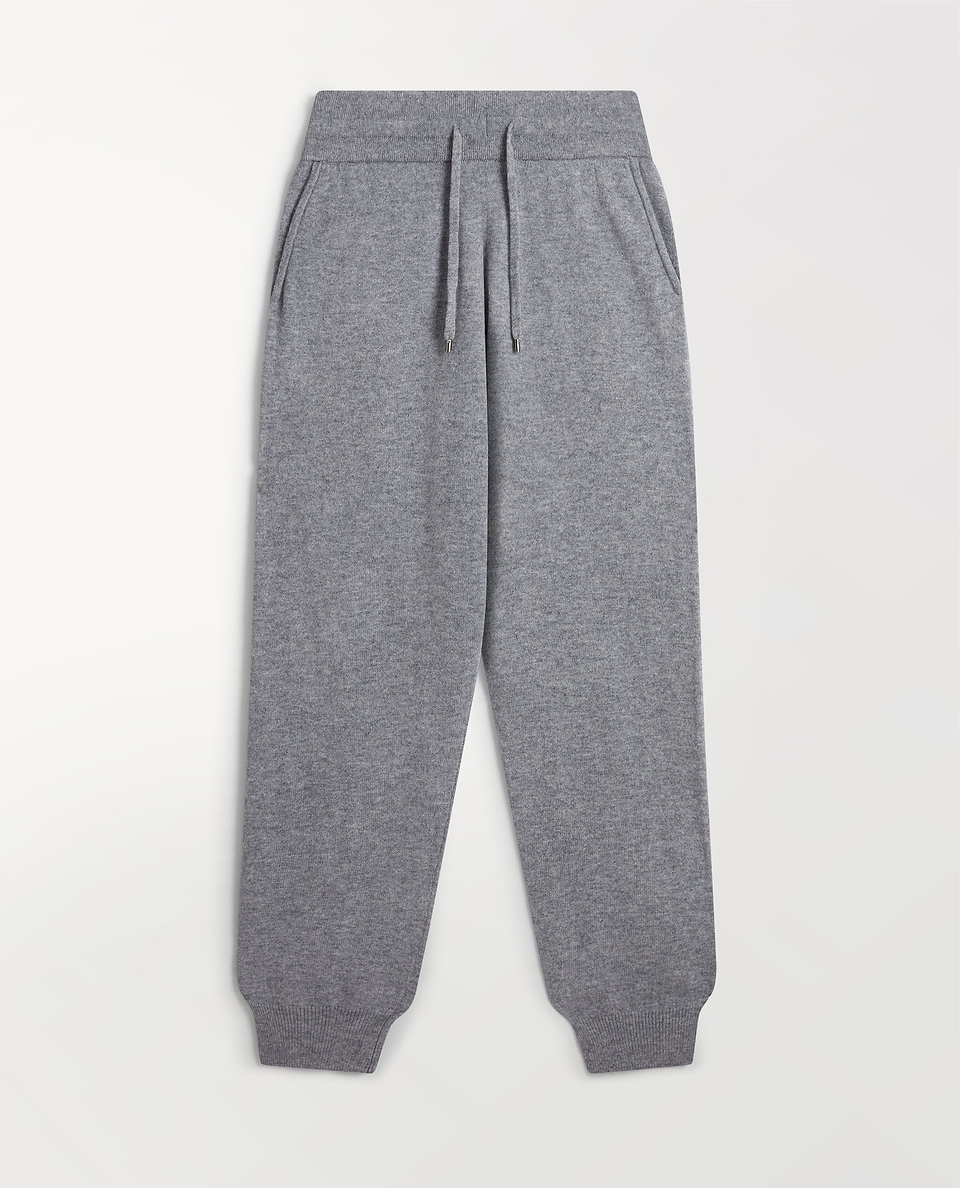 Image 2 of 6 showing Rise & Fall's fine cashmere joggers, grey.