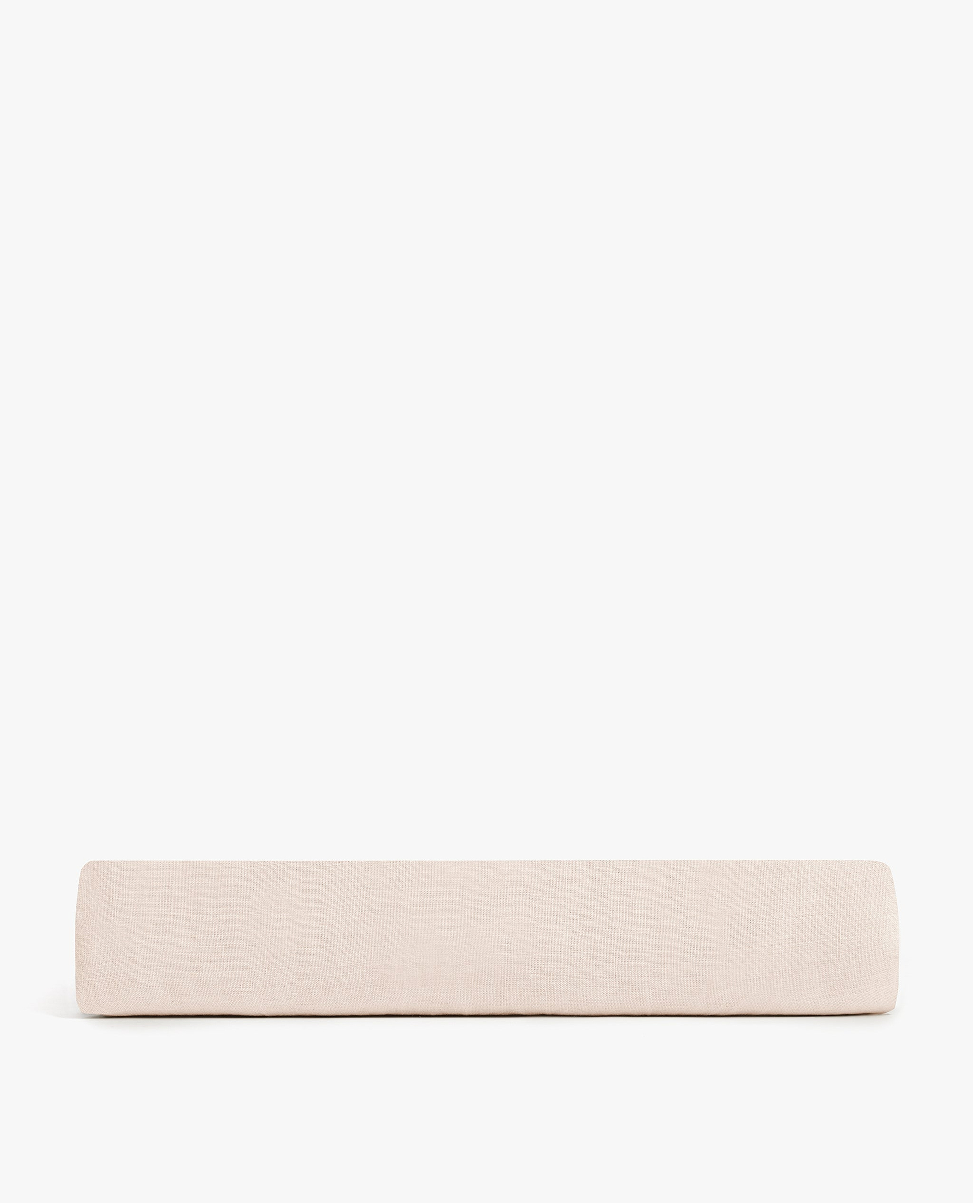 Image 2 of 6 showing Rise & Fall's Relaxed & Refined linen flat sheet in pale peach.