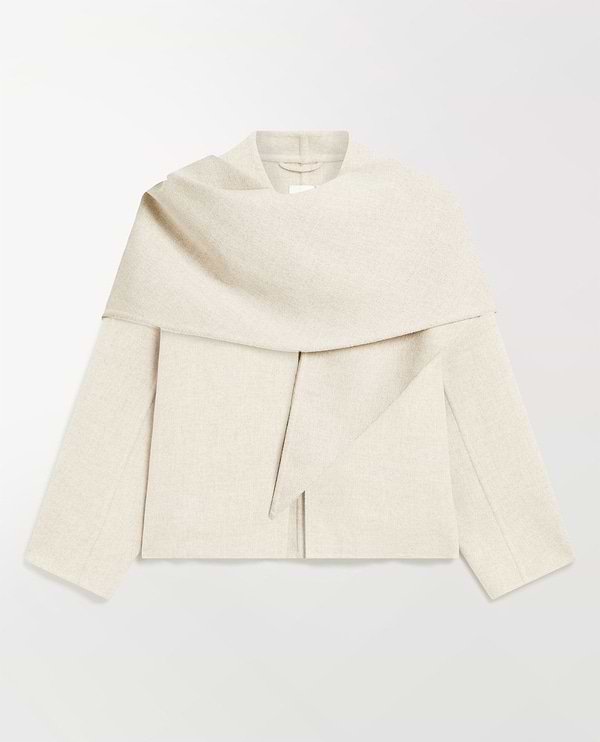 Image 2 of 9 showing Rise & Fall's twine cashmere wool double faced scarf jacket.