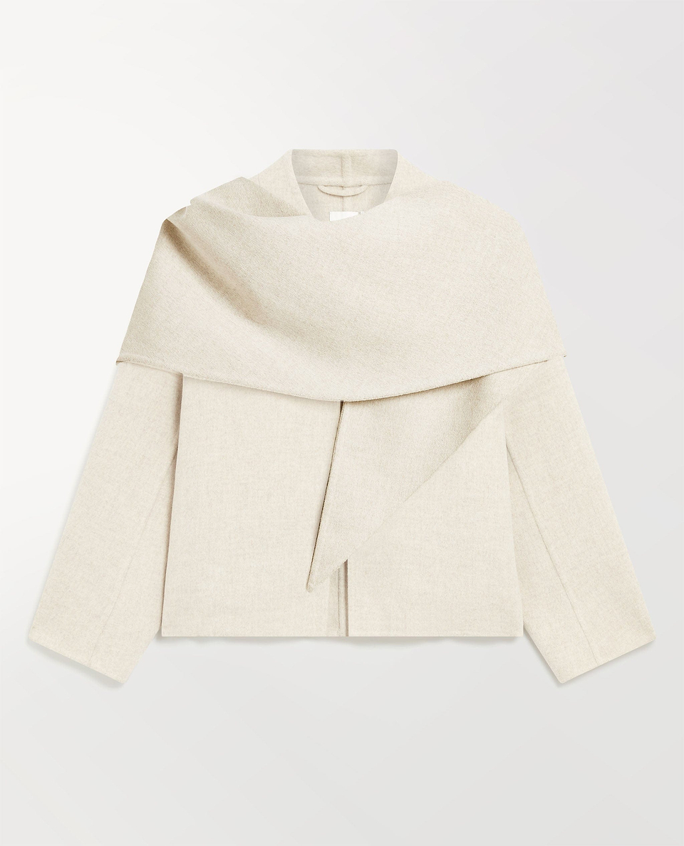 Image 2 of 9 showing Rise & Fall's twine cashmere wool double faced scarf jacket.