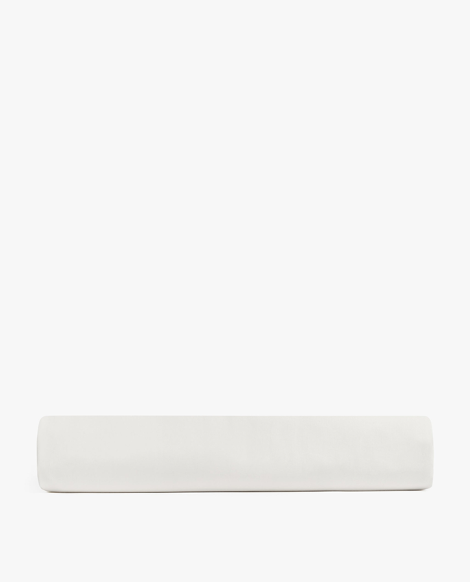 Image 3 of 3 showing Rise & Fall's Soft & Smooth organic sateen cotton flat sheet in white. 