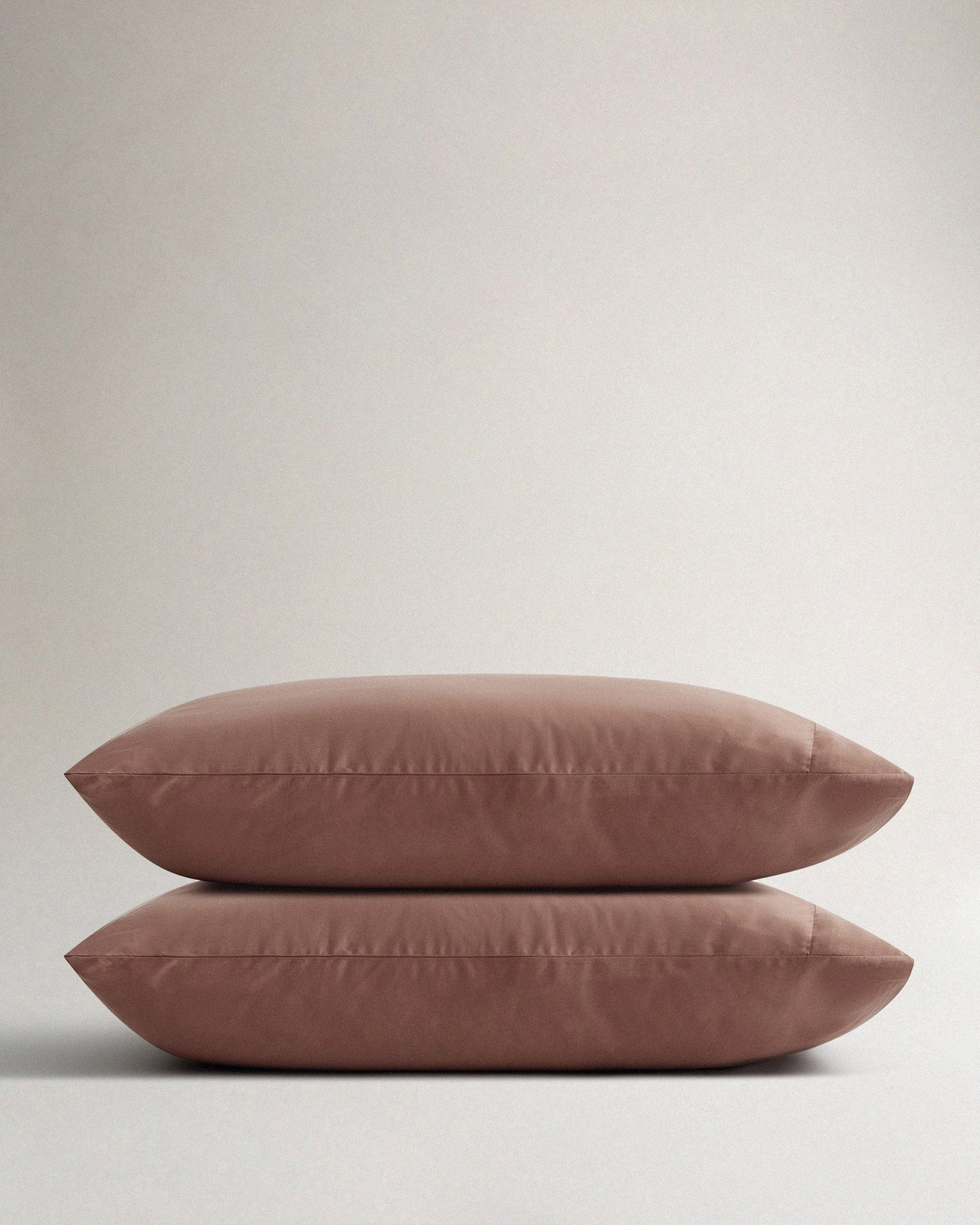 image 3 of 3 showing Rise & Fall's Soft & Smooth standard pillowcases, colour: deep clay, fabric: sateen cotton