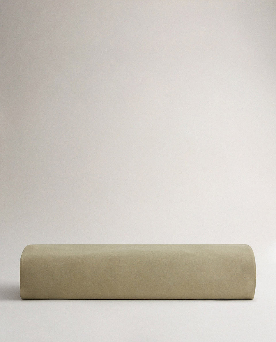 Image 3 of 4 showing Rise & Fall's percale cotton duvet cover, colour: sage.