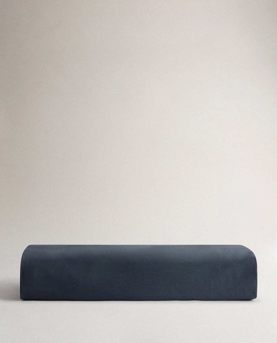 Image 3 of 4 showing Rise & Fall's sateen cotton duvet cover, colour: indigo.