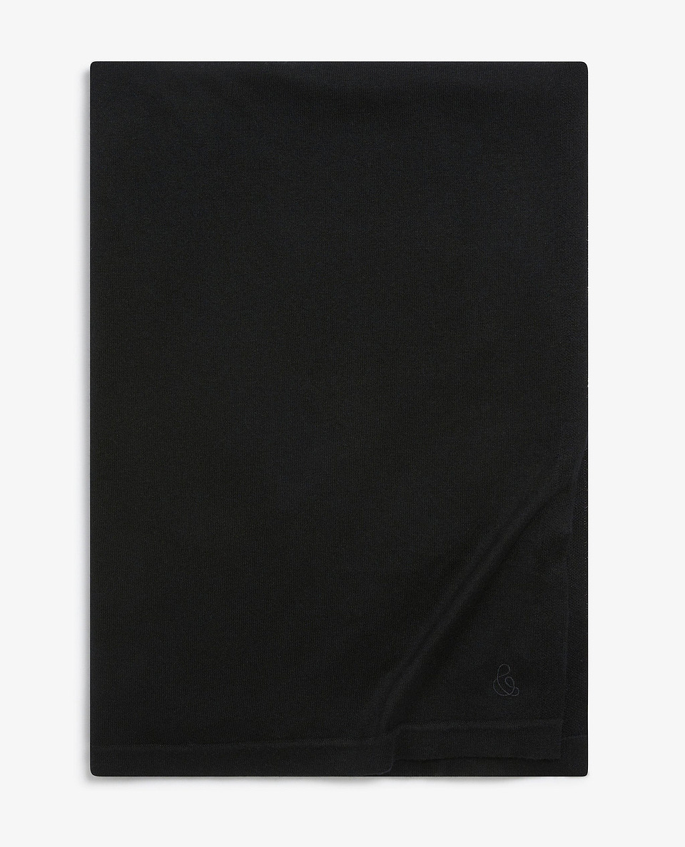 Image 3 of 5 showing Rise & Fall's black oversized cashmere scarf.
