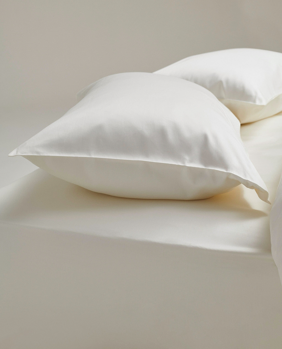 Image 3 of 6 showing Rise & Fall's Soft & Smooth Sateen Cotton Pillowcases, set of 4, colour: Buttermilk.