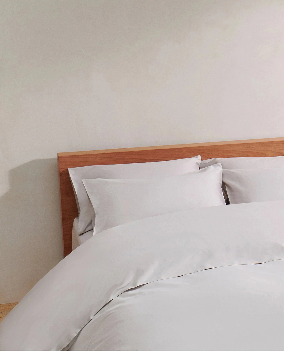 image 4 of 5 showing Rise & Fall's  pebble crisp & cool duvet set in percale cotton