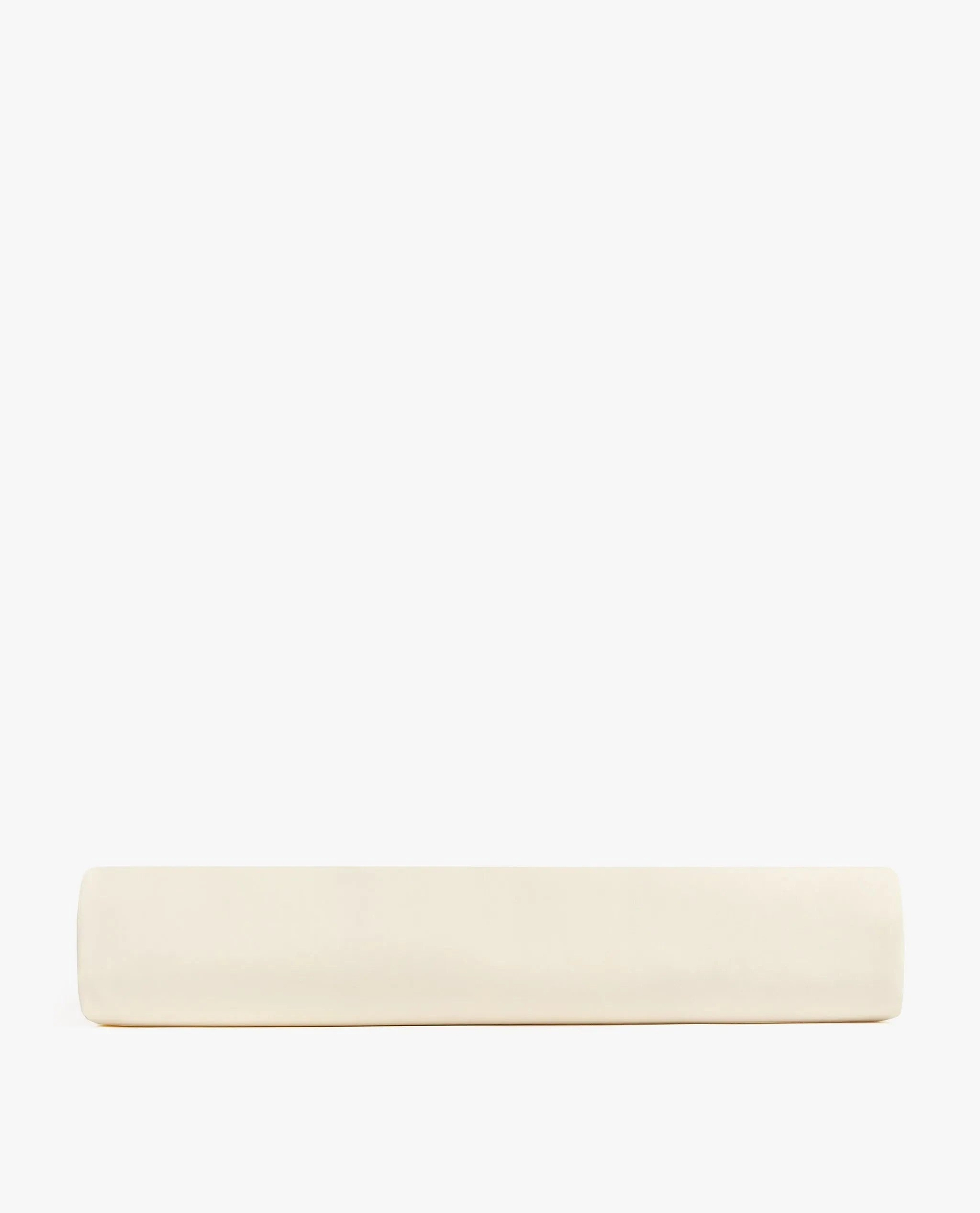 Image 4 of 5 showing Rise & Fall's Crisp & Cool organic cotton deep fitted sheet in buttermilk.