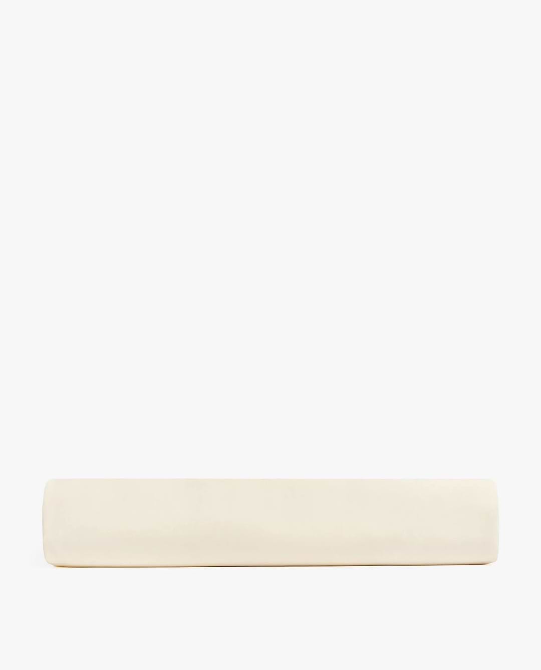 Image 4 of 5 showing Rise & Fall's Crisp & Cool organic cotton deep fitted sheet in buttermilk.