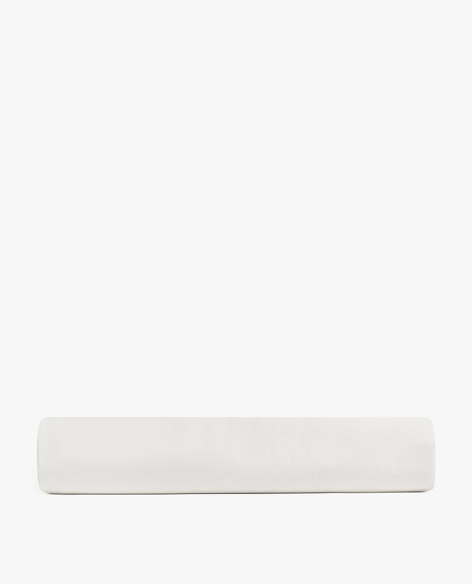 Image 4 of 5 showing Rise & Fall's Crisp & Cool organic cotton fitted sheet in white.
