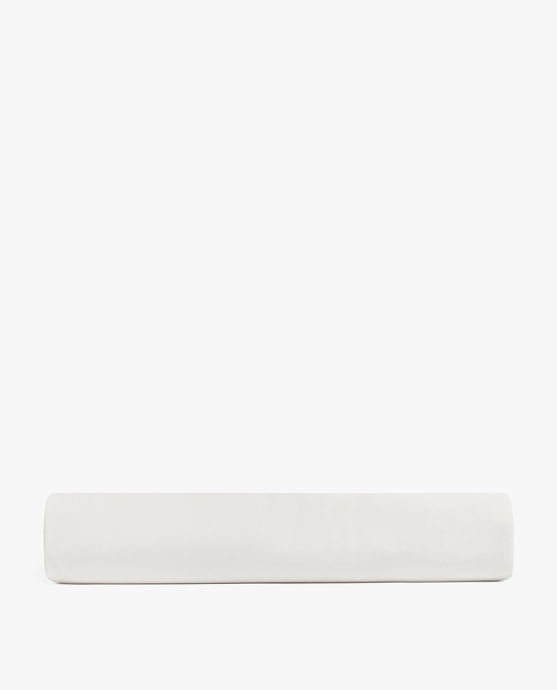 Image 4 of 6 showing Rise & Fall's white Soft & Smooth sateen cotton deep fitted sheet.