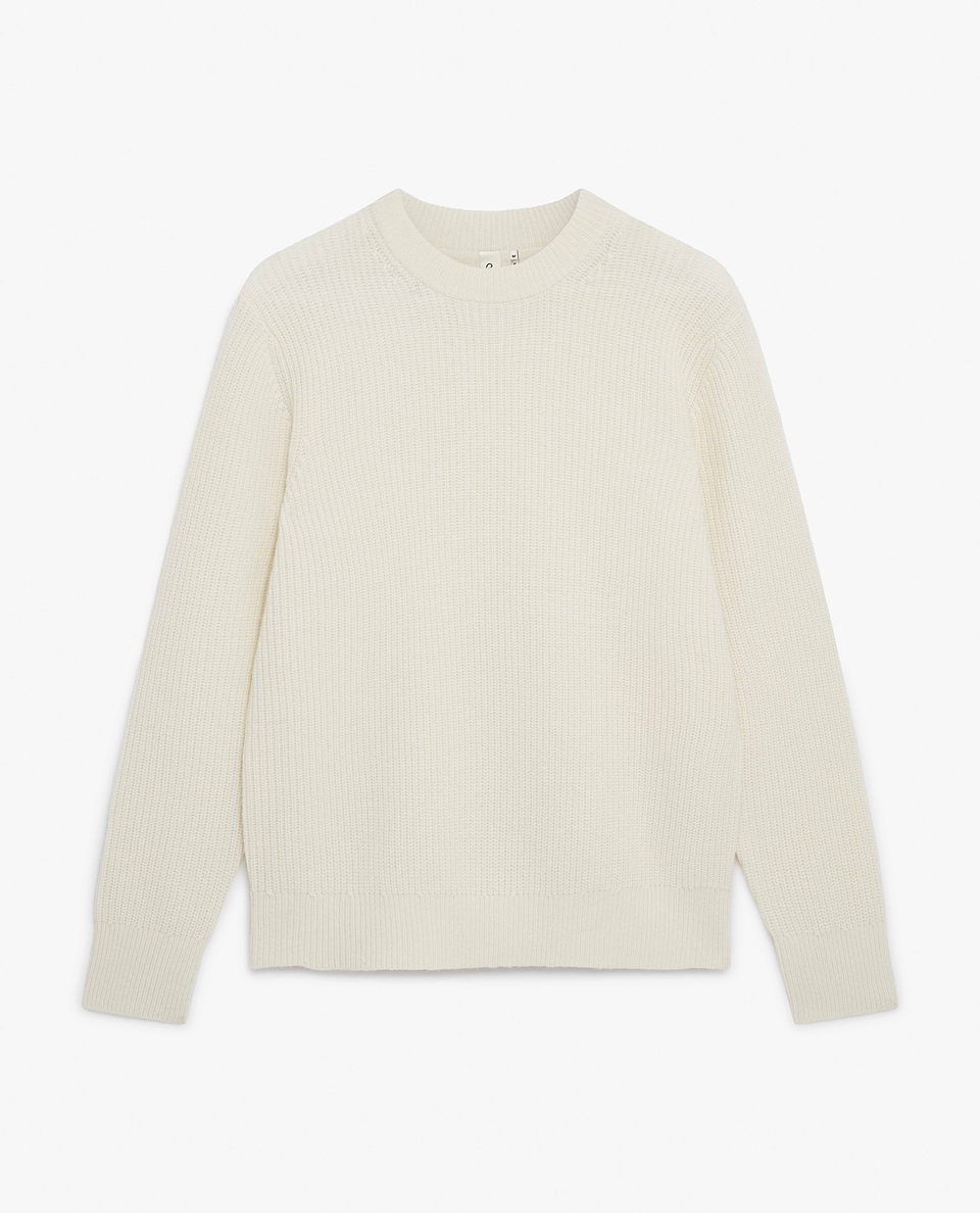 Men's Cashmere Merino Fishermans Rib Crew Neck Jumper