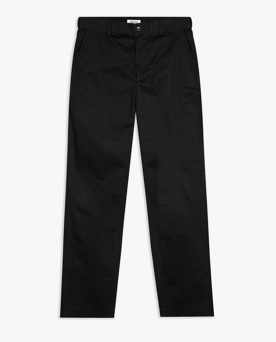 Men's Essential Cotton Trousers - Black