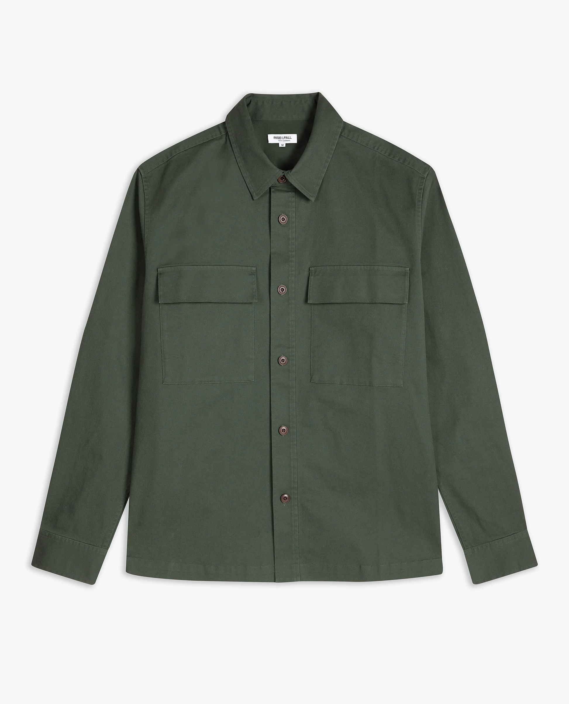 Men's Heavy-Weight Cotton Overshirt - Forest Green