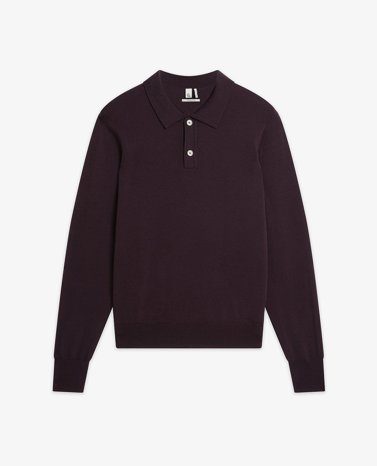Men's Merino Knitted Polo Jumper - Umber